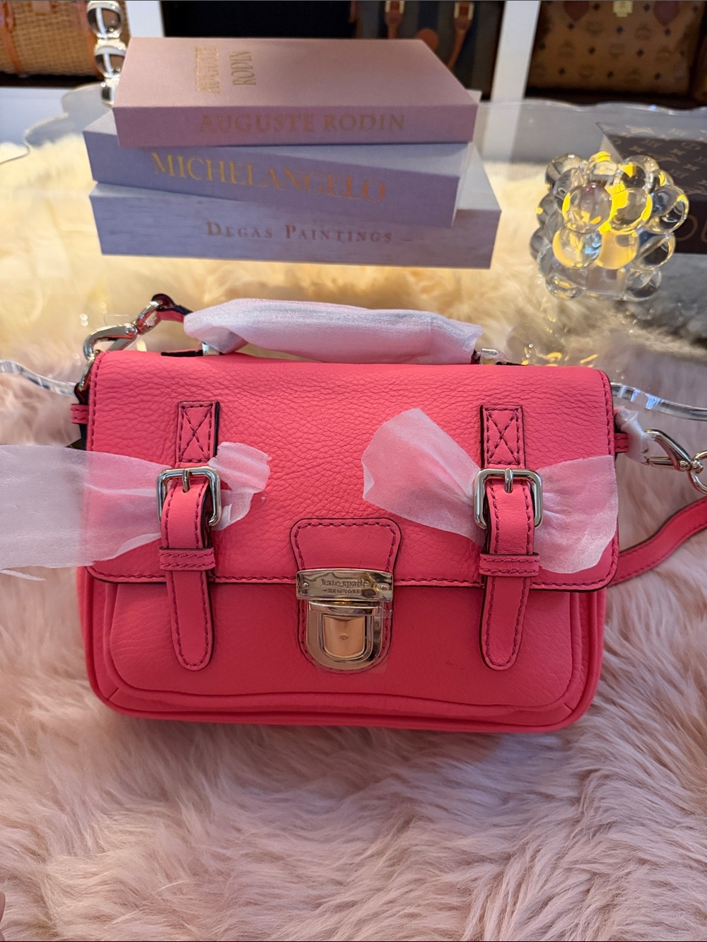Kate spade Bright Pink Leather Crossbody Satchel